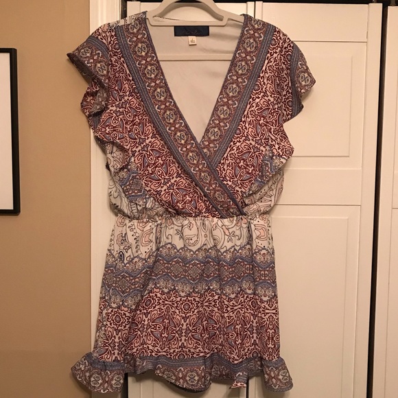 Blue Rain Pants - Printed Romper